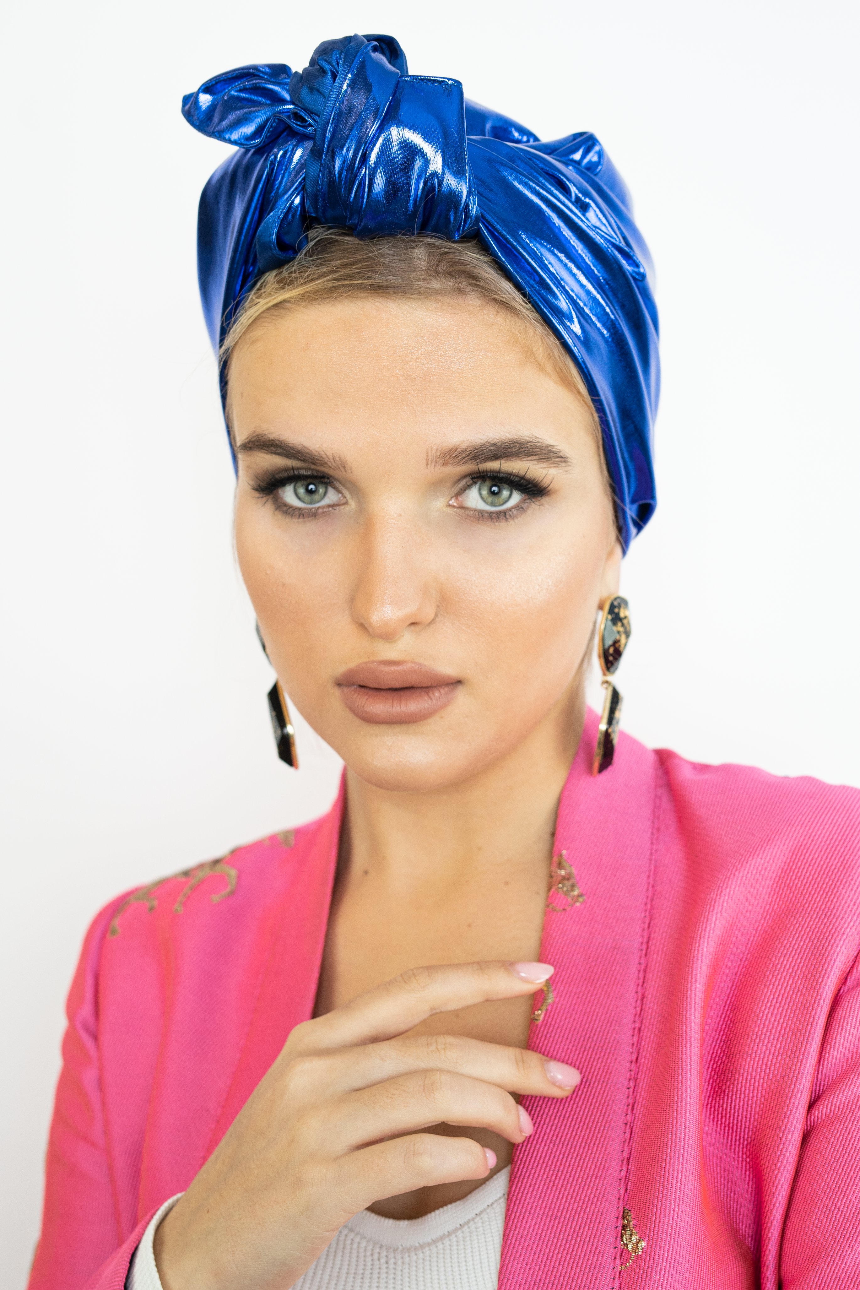 Metallic Navy Blue Turban – Roqaia Fashion House
