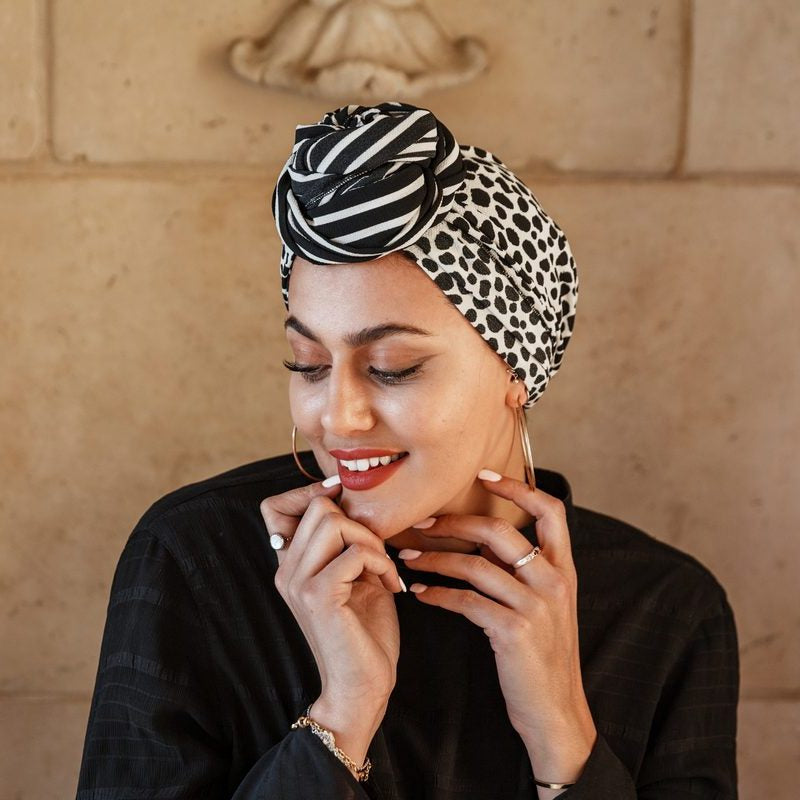 White Safari Turban | Roqaia Fashion House
